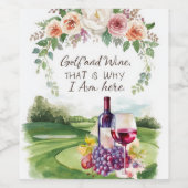 Golf und Wein deshalb bin ich hier Weinetikett (Einzelnes Label)