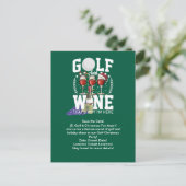 Golf und Wein, deshalb bin ich zu Weihnachten hier Postkarte (Stehend Vorderseite)