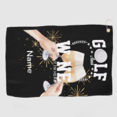 Golf und Wein für Golfer Golfhandtuch (Horizontal)