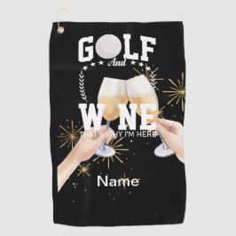 Golf und Wein für Golfer Golfhandtuch