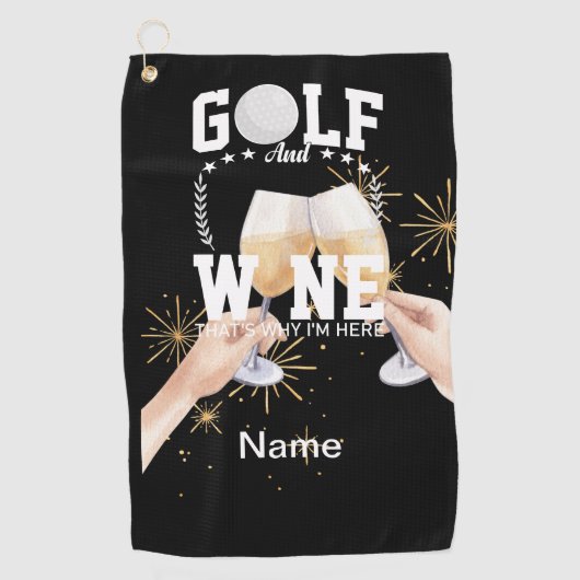 Golf und Wein für Golfer Golfhandtuch (Vorderseite)