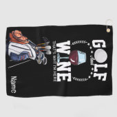 Golf und Wein für Golfer Golfhandtuch (Horizontal)