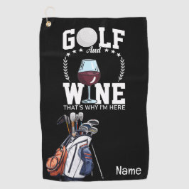 Golf und Wein für Golfer Golfhandtuch