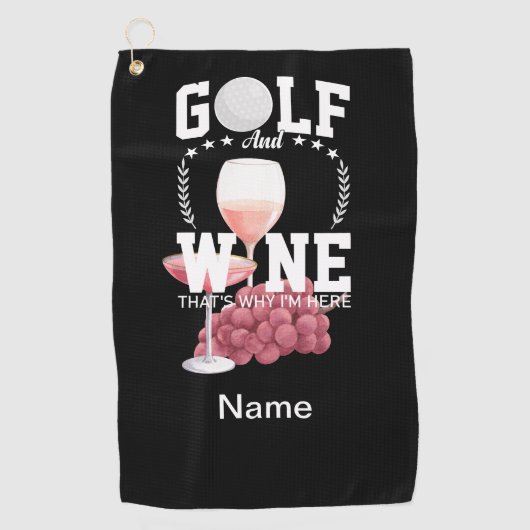 Golf und Wein für Golfer Golfhandtuch (Vorderseite)