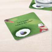 Golf und Wein für Golfer Rechteckiger Pappuntersetzer (angewinkelt)