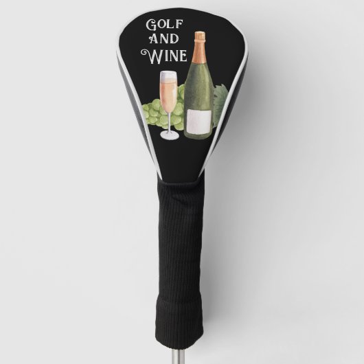 Golf und Wein für Golfspieler Headcover (Vorderseite)