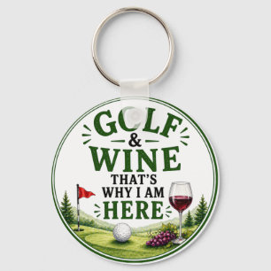 Golf- und Wein-Thema für Golfer Schlüsselanhänger