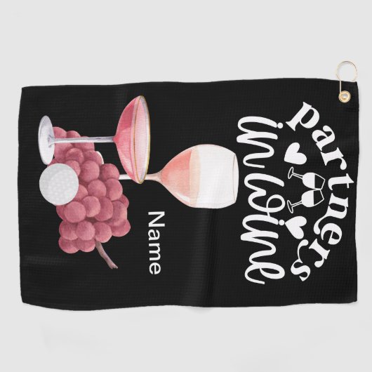 Golf- und Weinangebot für Golfer mit lustigen Spri Golfhandtuch (Horizontal)