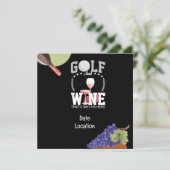 Golf- und Weinpaarungen Party für Golfer Save The Date (Stehend Vorderseite)