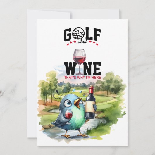 Golf- und Weinparkplatz Party für Golfer Einladung (Vorderseite)