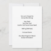 Golf- und Weinparkplatz Party für Golfer Einladung (Rückseite)