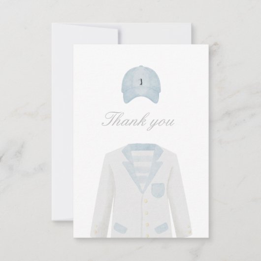 Golf Uniform Babydusche Dank Karte (Vorderseite)