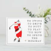 Golf Urlaub Weihnachtskarten (Stehend Vorderseite)