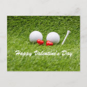 Golf Valentine's zwei Golfbälle Liebe Herz Postkarte (Vorderseite)