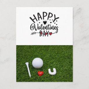 Golf Valentinstag mit Golfbälle für Golfer Postkarte