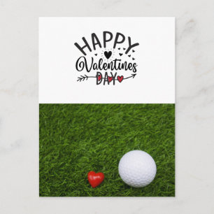 Golf Valentinstag mit Golfbälle für Golfer Postkarte
