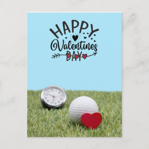Golf Valentinstag mit Golfbälle für Golfer Postkarte
