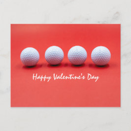 Golf Valentinstag mit Golfbälle sind auf rot Postkarte