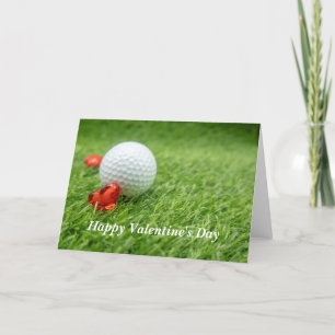 Golf Valentinstag mit Liebe und Golfball Feiertagskarte
