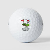 Golf Valentinstag mit rotem Herzen Golfball (Vorderseite)