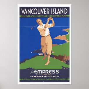 Golf-Vancouver-Insel Kanada - Vintage Reise Poster
