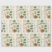 Golf Vater mit Golf-Ausrüstung mit Fahne für Golfe Geschenkpapier (Flach)