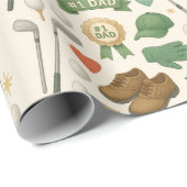 Golf Vater mit Golf-Ausrüstung mit Fahne für Golfe Geschenkpapier (Rolleneckpunkt)