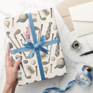 Golf Vater mit Golf-Ausrüstung mit Fahne für Golfe Geschenkpapier