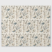 Golf Vater mit Golf-Ausrüstung mit Fahne für Golfe Geschenkpapier (Flach)