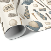 Golf Vater mit Golf-Ausrüstung mit Fahne für Golfe Geschenkpapier (Rolleneckpunkt)