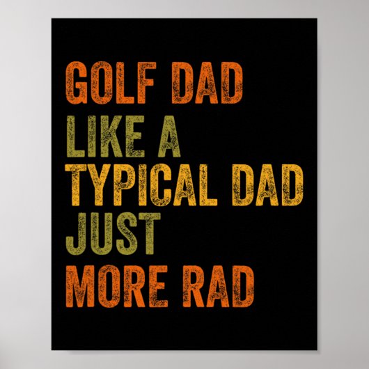 Golf Vater noch Krasser Retro-Vintager Text Poster (Vorne)