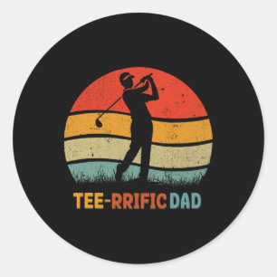 Golf Vater Vater's Day Golfing Retro 70er Golfer T Runder Aufkleber