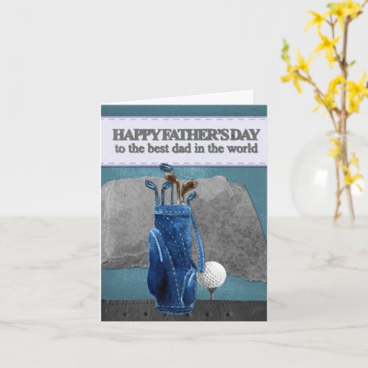 Golf Vater Vathage Personalisiert Karte (Gelbe Blume)
