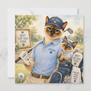 Golf Vatertag für Katzenpapa Katzen-Golf-Fans Karte