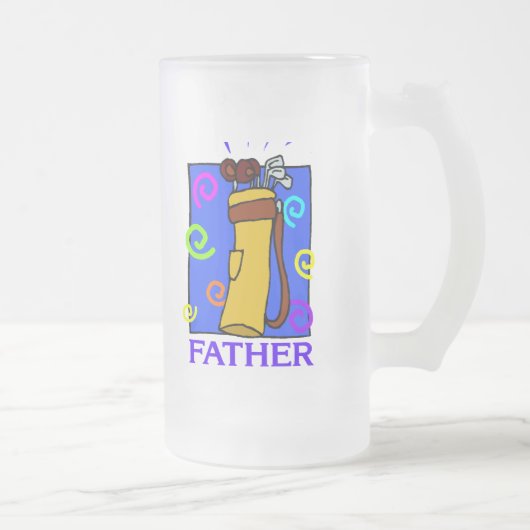 Golf Vathers Day Mattierte Bier Tasse (Rechts)