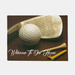 Golf-Verein, Golf-Ball und Fußmatte