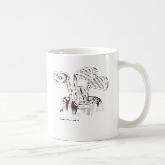 Golf-Vereine in Schwarzem u. im Weiß (Tasse) Kaffeetasse (Rechts)