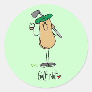 Golf Verrückte T-Shirts und Geschenke Runder Aufkleber
