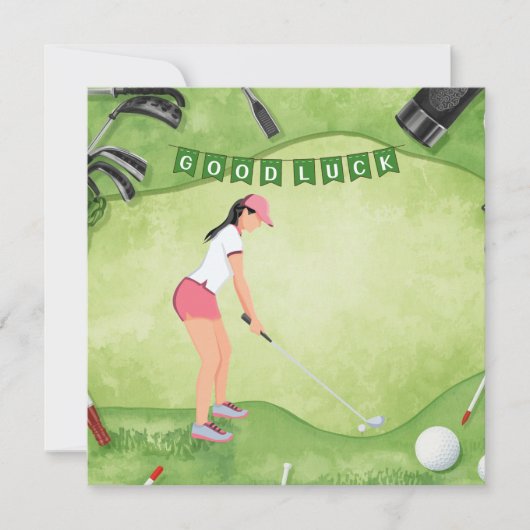 Golf "Viel Glück auf dem Platz, Golferin!" (Vorderseite)