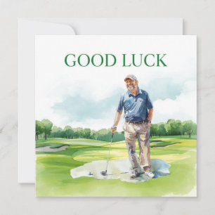 Golf Viel Glück für den Golfer auf grünem Gras