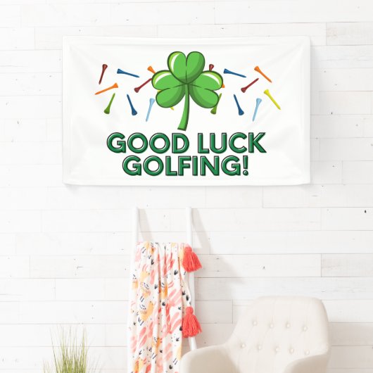 Golf viel Glück Golfen mit Kleeblatt St. Patrick's Banner (Insitu)