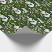 Golf Viel Glück mit Kleeblatt St. Patrick's Day   Geschenkpapier (Ecke)