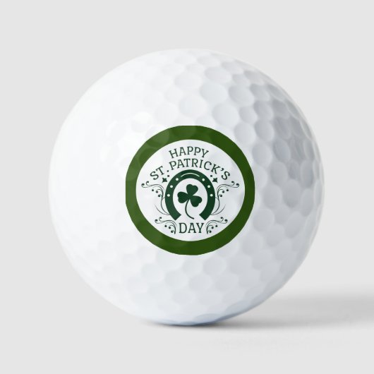 Golf Viel Glück mit Kleeblatt St. Patrick's Day Golfball (Vorderseite)