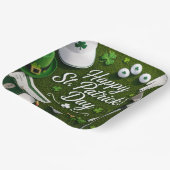 Golf Viel Glück  mit Kleeblatt St. Patrick's Day   Pappteller (Gewinkelt)
