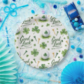 Golf Viel Glück mit Kleeblatt St. Patrick's Day Pappteller (Party)