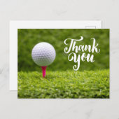 Golf Vielen Dank für den Golfball auf grünem Gras Postkarte (Vorne/Hinten)
