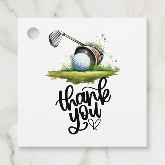 Golf Vielen Dank für Text mit Golfball auf Grün Geschenkanhänger (Vorderseite)
