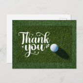 Golf Vielen Dank Karte mit Ball auf Gras für Golfe (Vorne/Hinten)