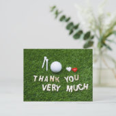 Golf Vielen Dank mit Golf und Tee Postkarte (Stehend Vorderseite)