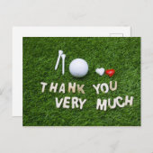 Golf Vielen Dank mit Golf und Tee Postkarte (Vorne/Hinten)